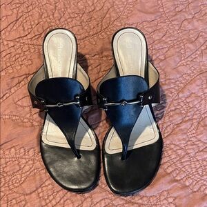 Etienne Aigner Black Leather Sandals
